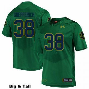 Notre Dame Fighting Irish Men's Dawson Goepferich #38 Green Under Armour Authentic Stitched Big & Tall College NCAA Football Jersey NND4299TT